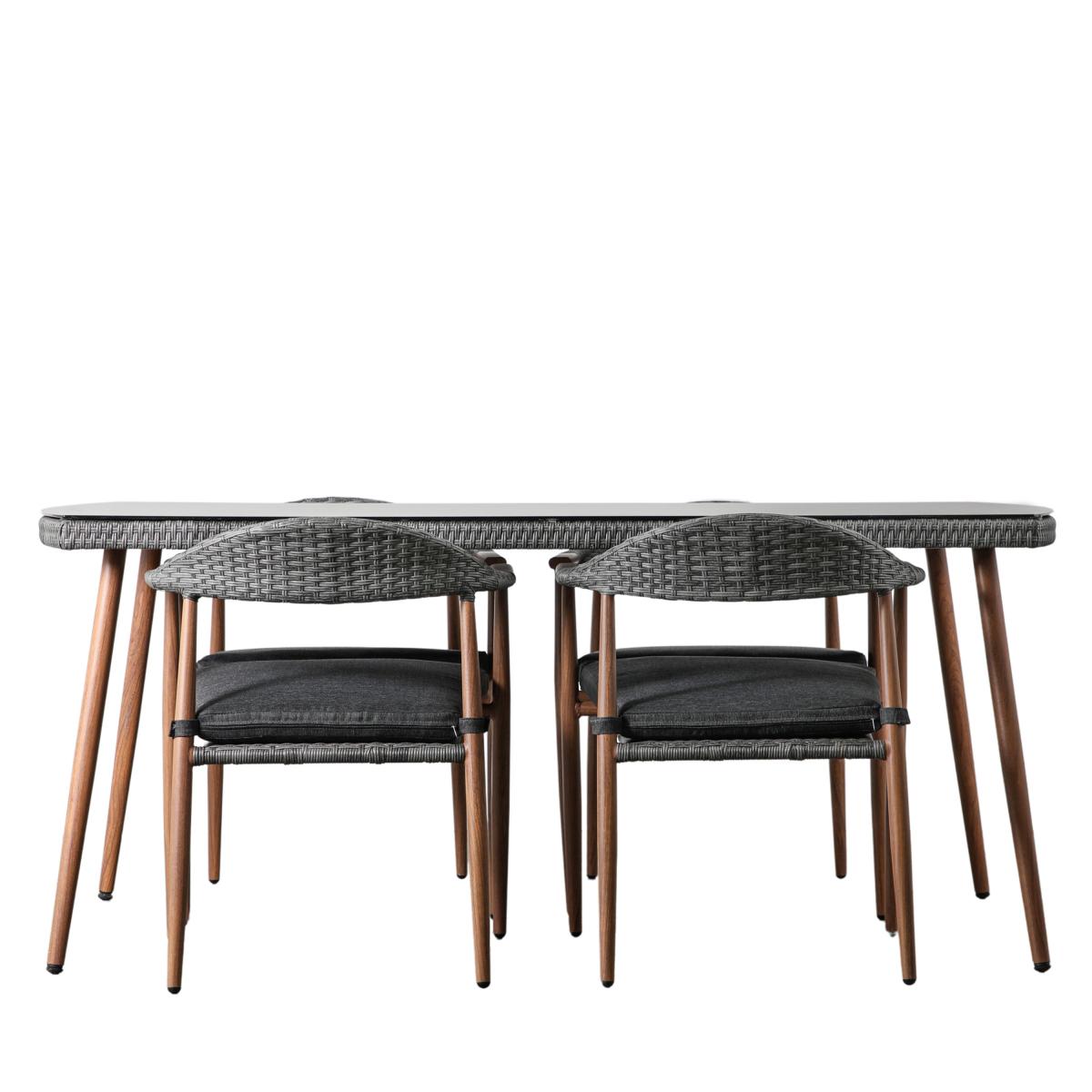 Tulle 4 Seater Dining Set Grey – image 2