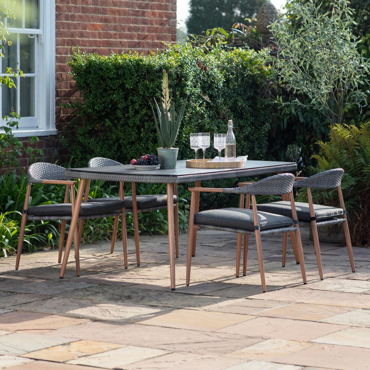 Tulle 4 Seater Dining Set Grey – image 1
