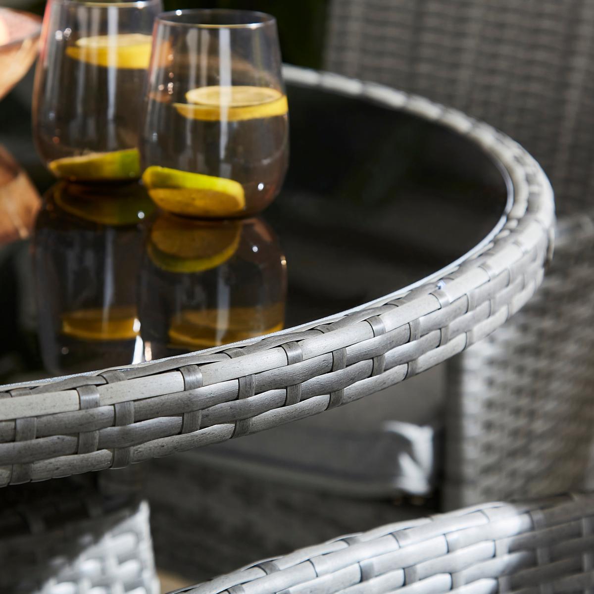 St Lucia Rattan Round Dining Set Grey Grey – image 3