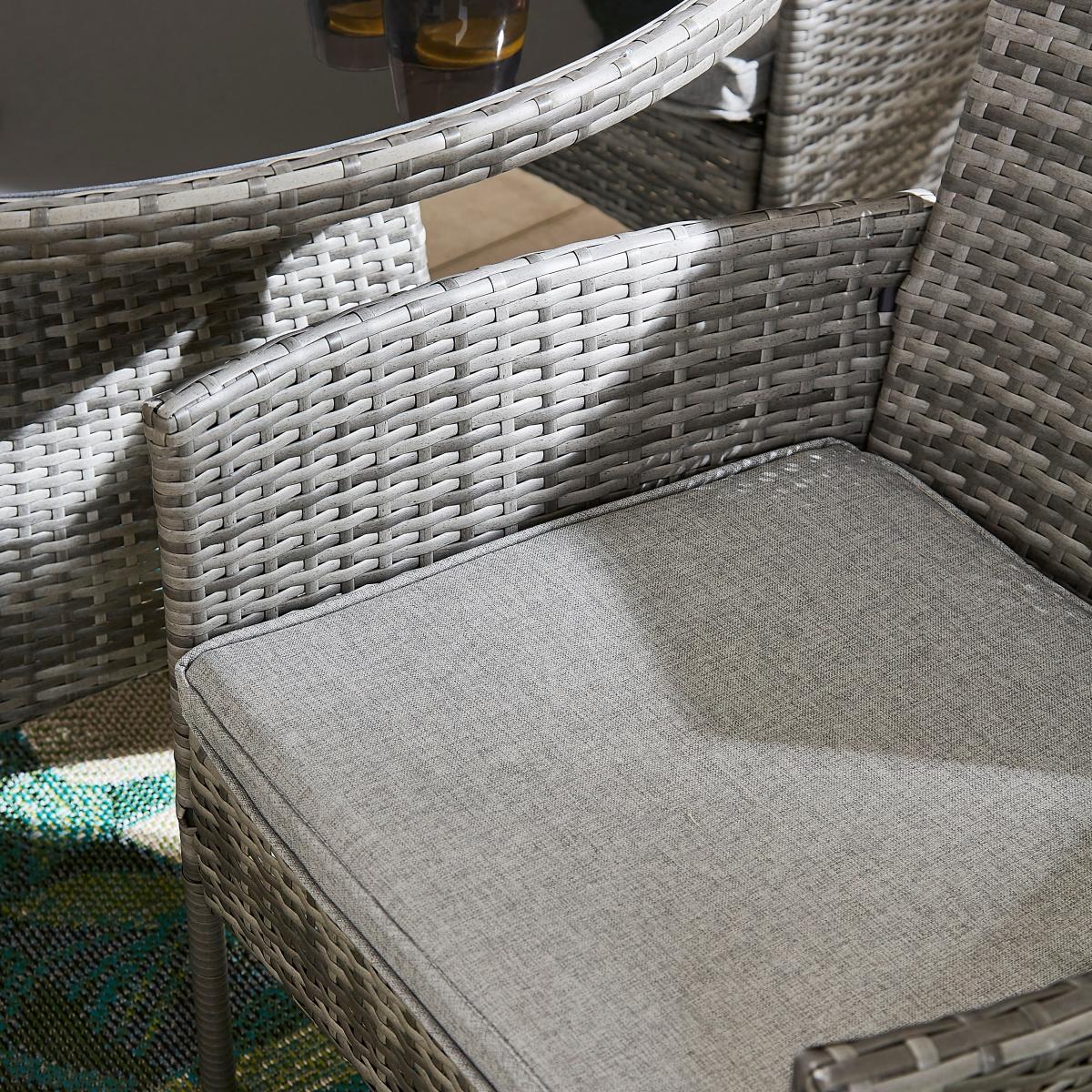 St Lucia Rattan Round Dining Set Grey Grey – image 4