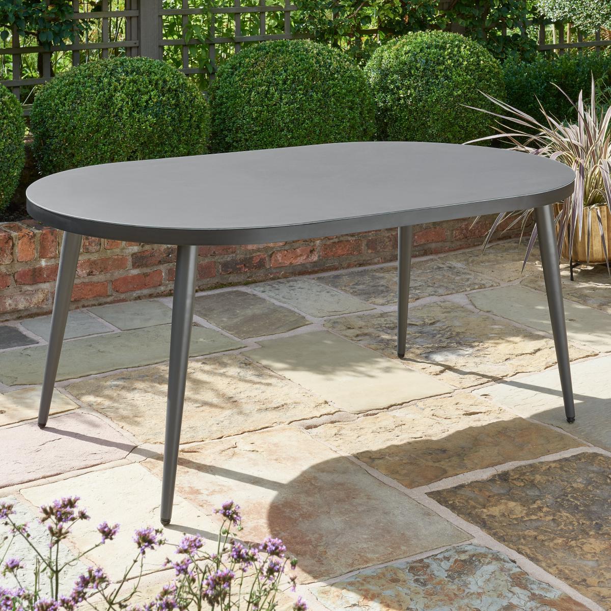 Crescent 6 Seater Dining Set Grey – image 3