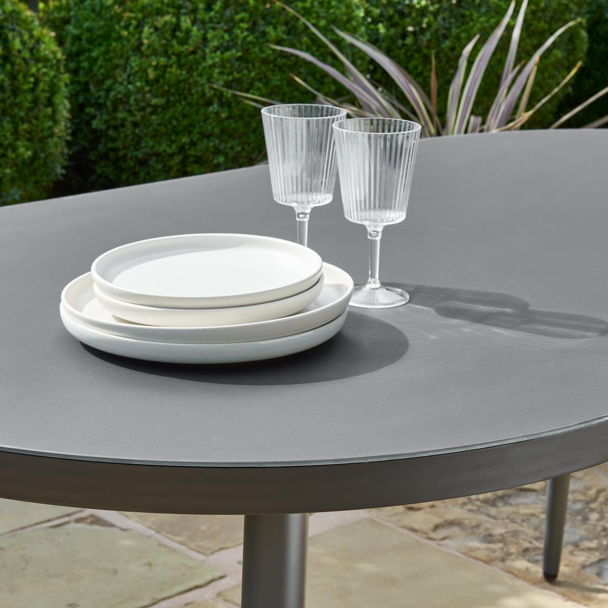 Crescent 6 Seater Dining Set Grey – image 4