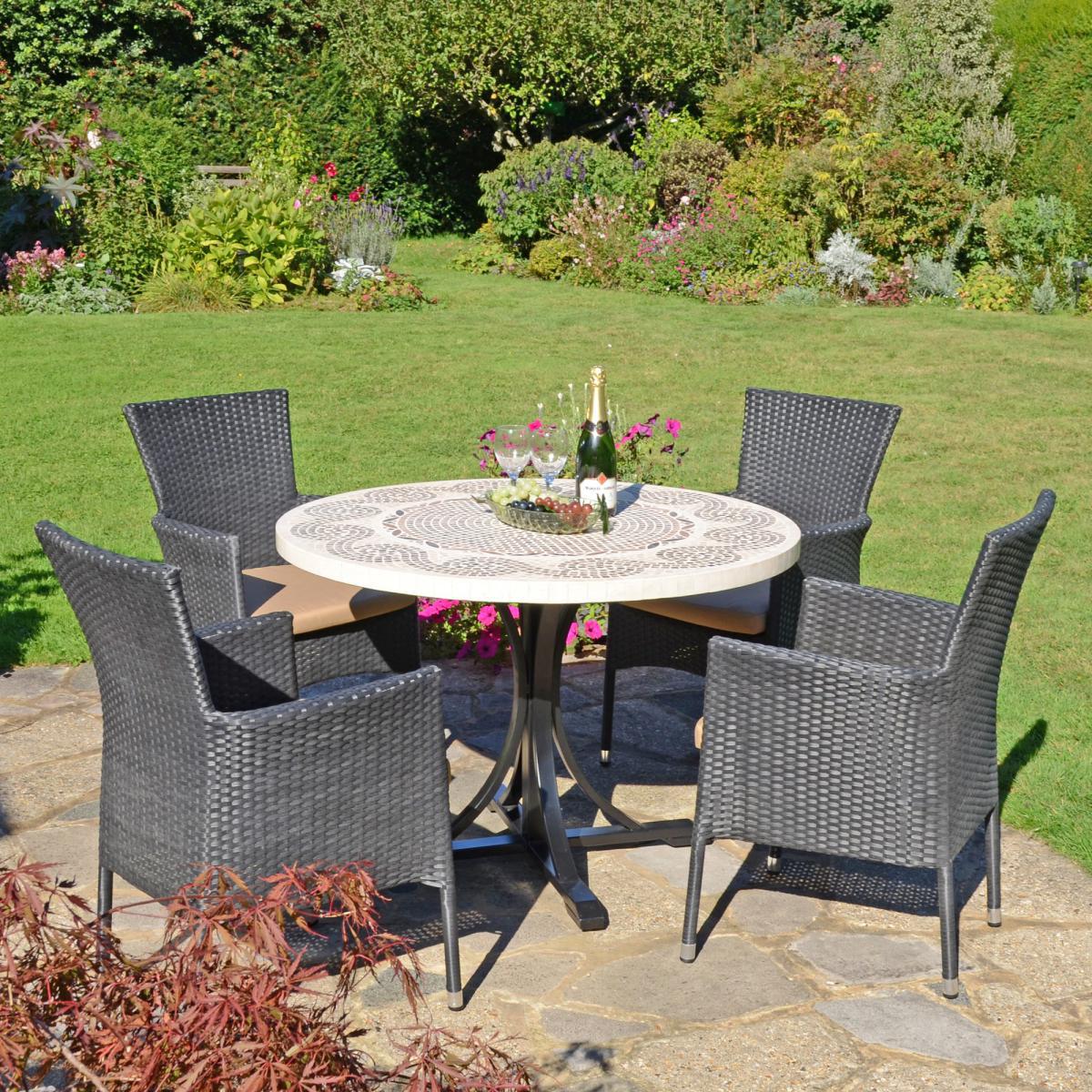 Avignon Dining Table with 4 Stockholm Black Chairs Set Natural – image 2