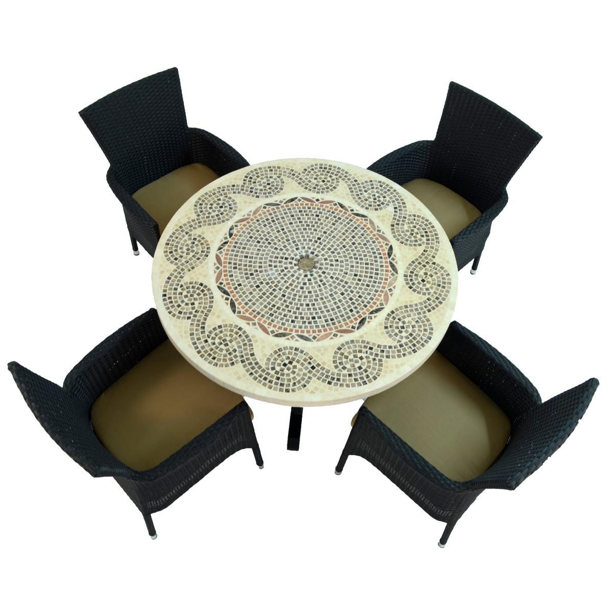Avignon Dining Table with 4 Stockholm Black Chairs Set Natural – image 3
