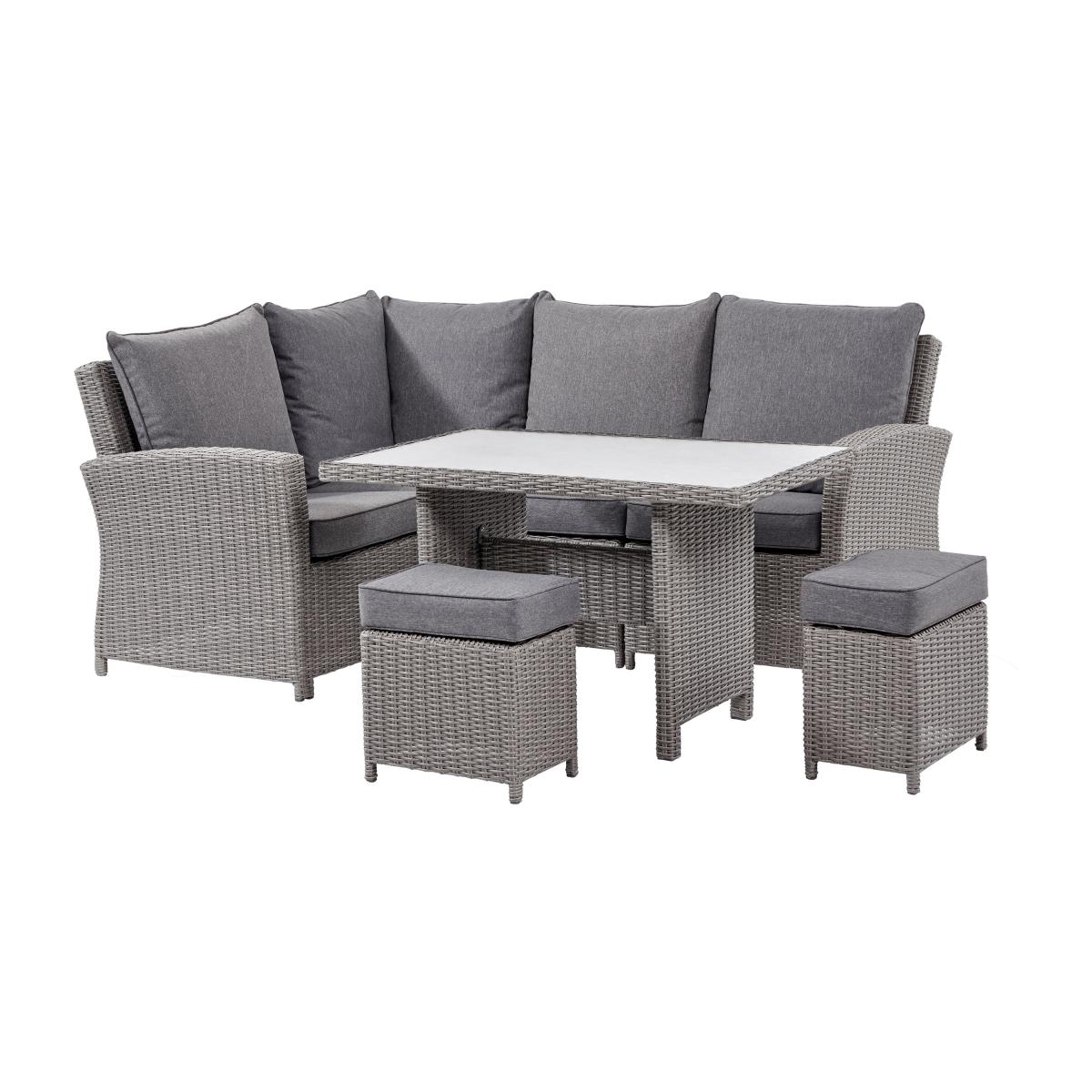 Barbados Compact Rattan Corner Set Slate (Grey) – image 2