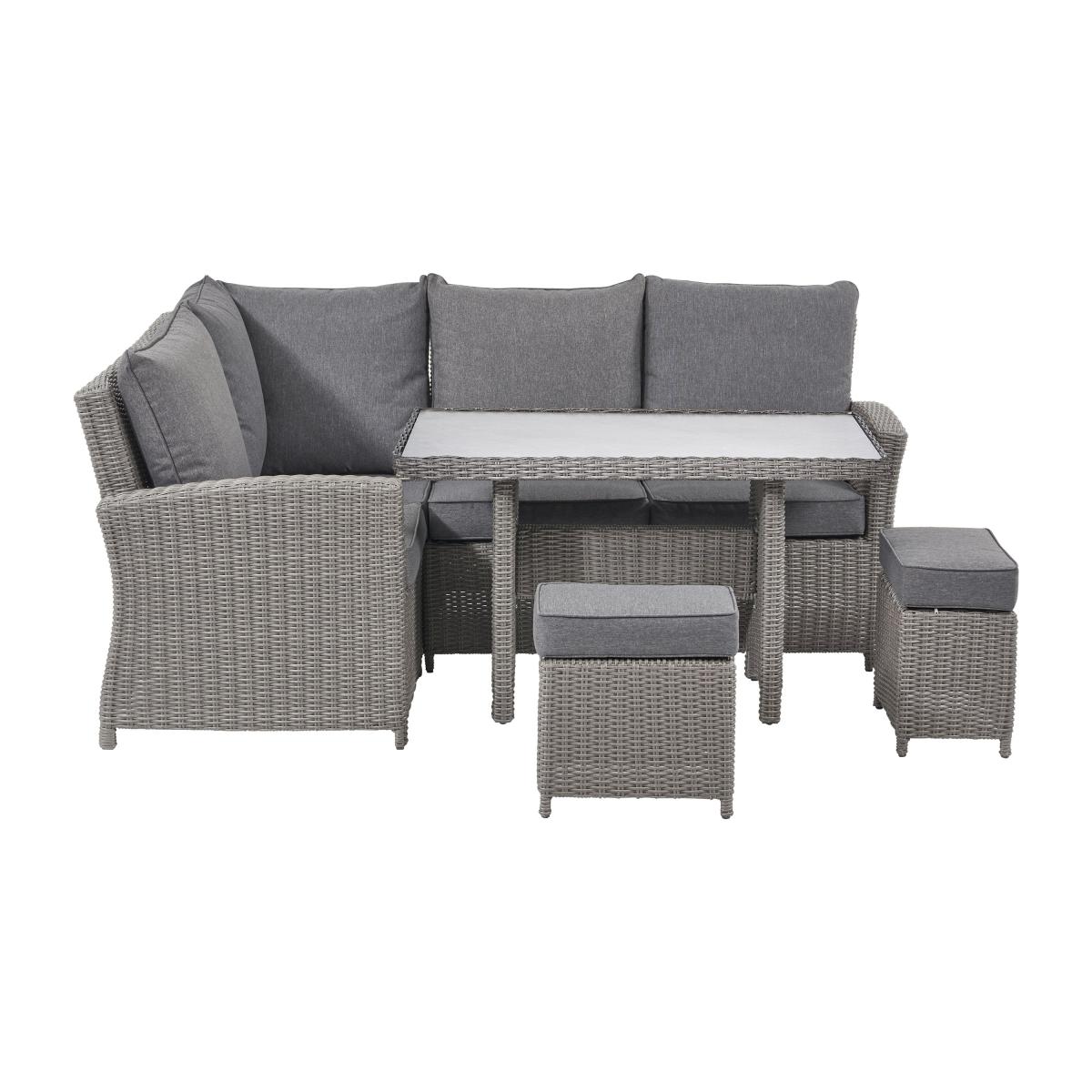 Barbados Compact Rattan Corner Set Slate (Grey) – image 3