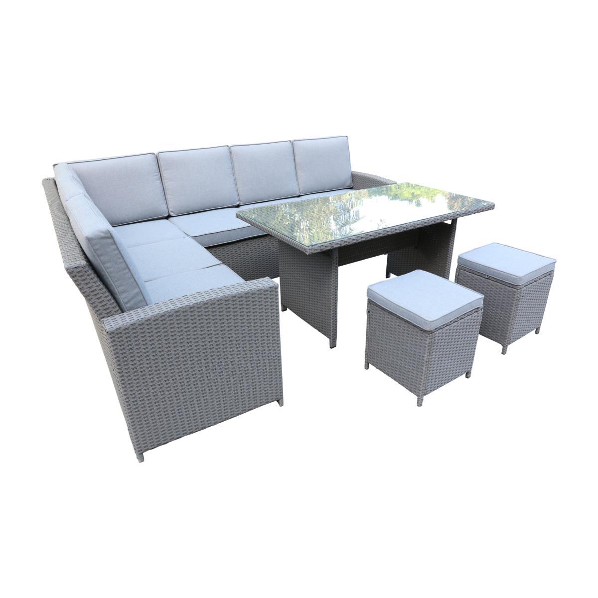 Berlin 7 Seater Grey Sofa Set Grey