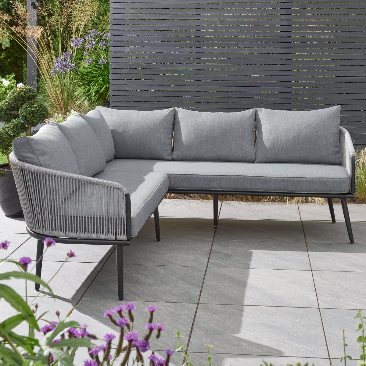 Crescent 5 Seater Corner Sofa Set Grey – image 3