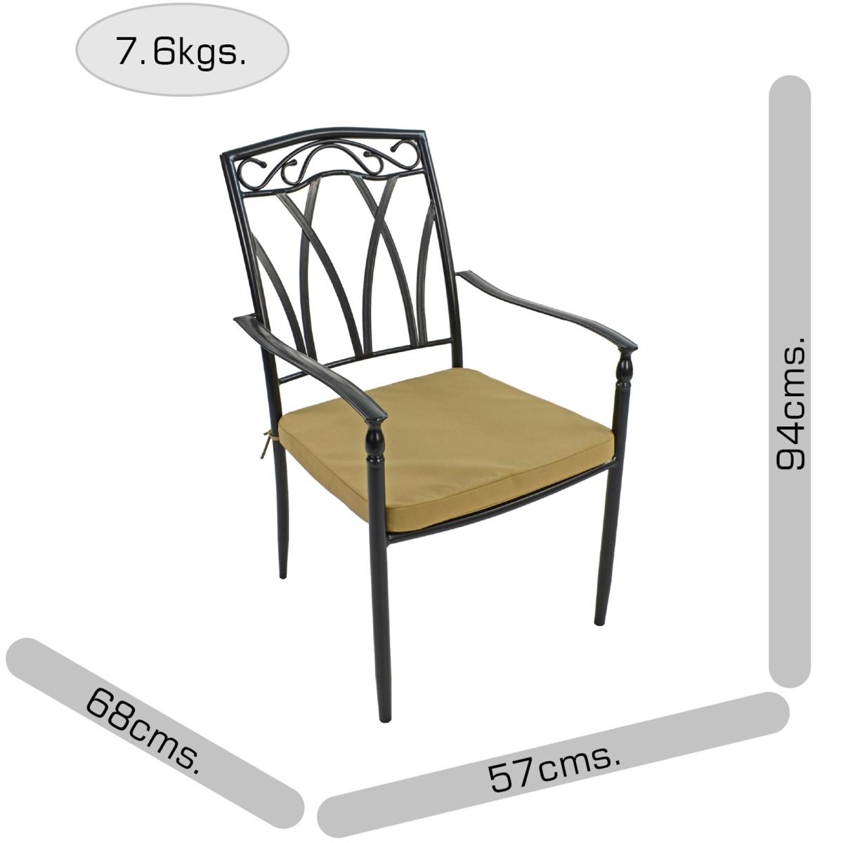 Memphis 91cm Patio Table with 4 Austin Chairs Set Green – image 9