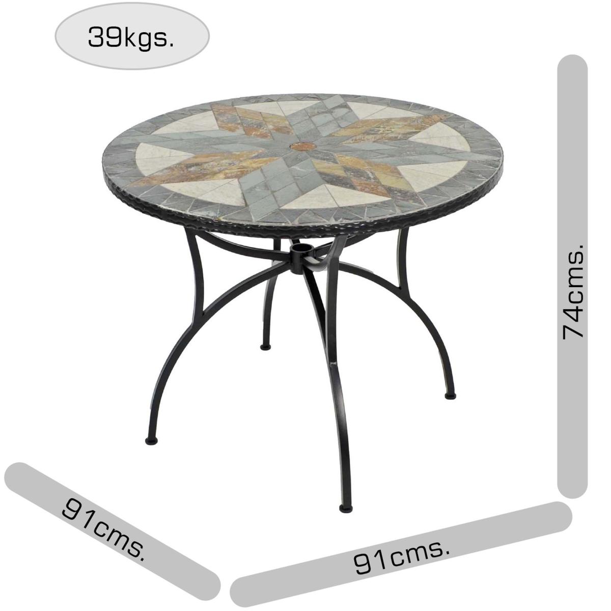 Memphis 91cm Patio Table with 4 Austin Chairs Set Green – image 10