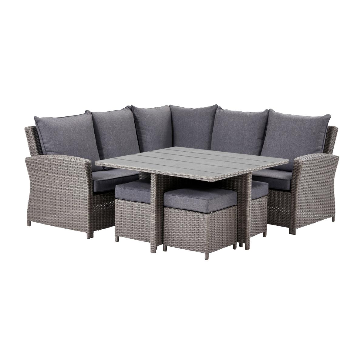 Barbados Rattan Square Corner Seating Set Slate (Grey) – image 2