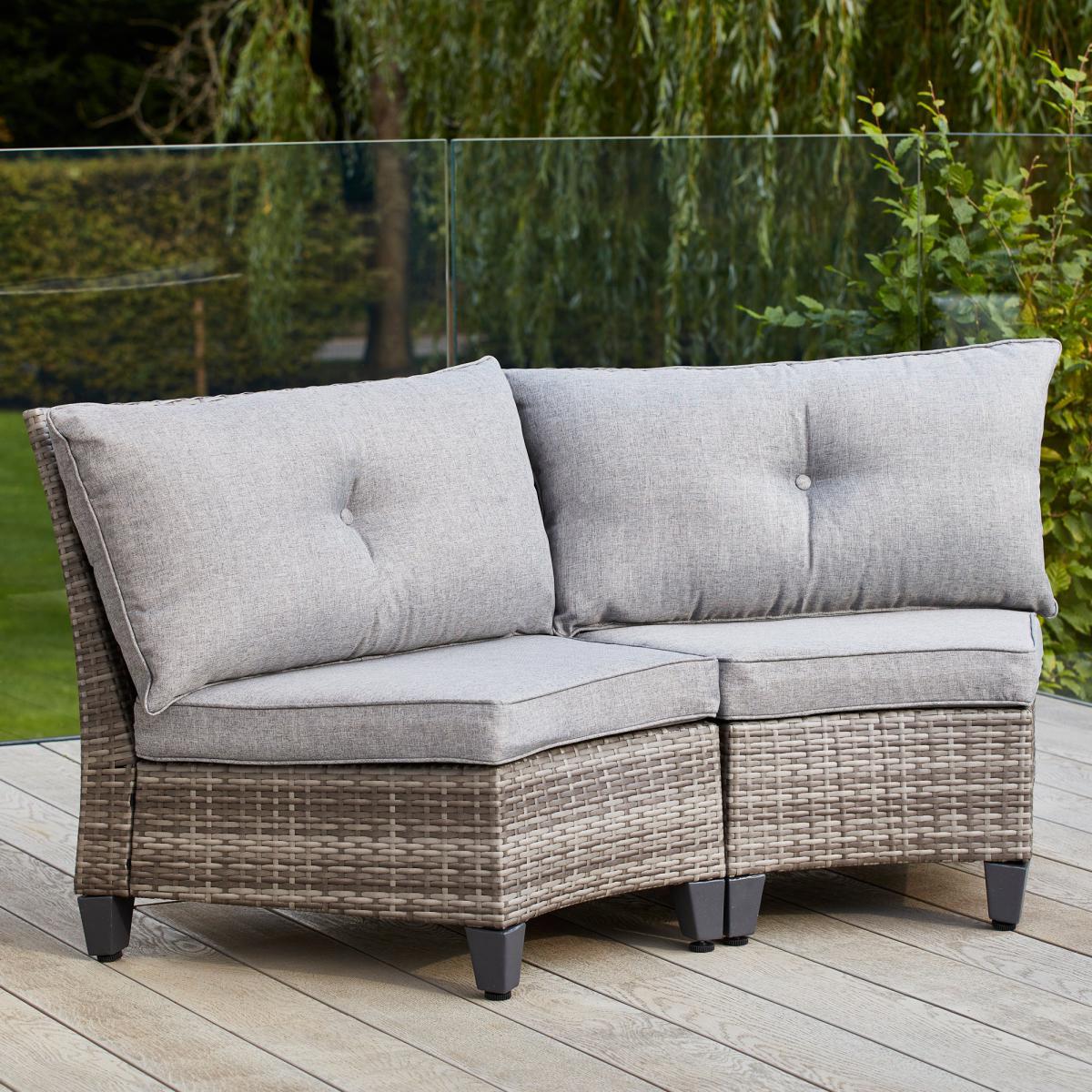 Cancun 6 Seater Grey Half Moon Sofa Set Light Grey – image 4