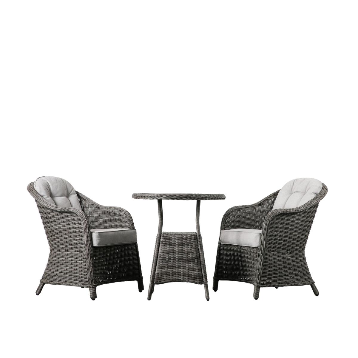Granville Grey 2 Seater Bistro Set Grey – image 2