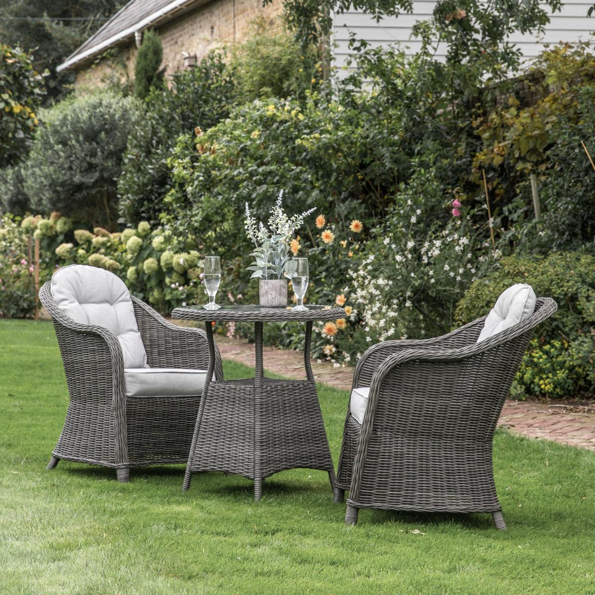 Granville Grey 2 Seater Bistro Set Grey – image 1