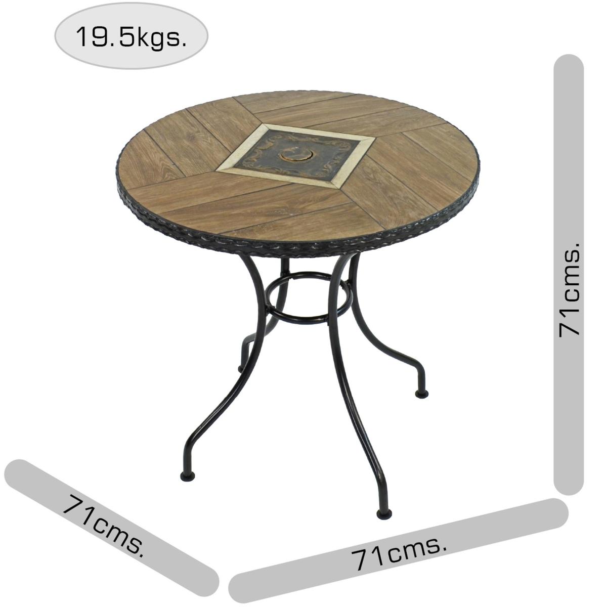 Harrison 71cm Bistro Table with 2 Milton Chairs Set Brown – image 7