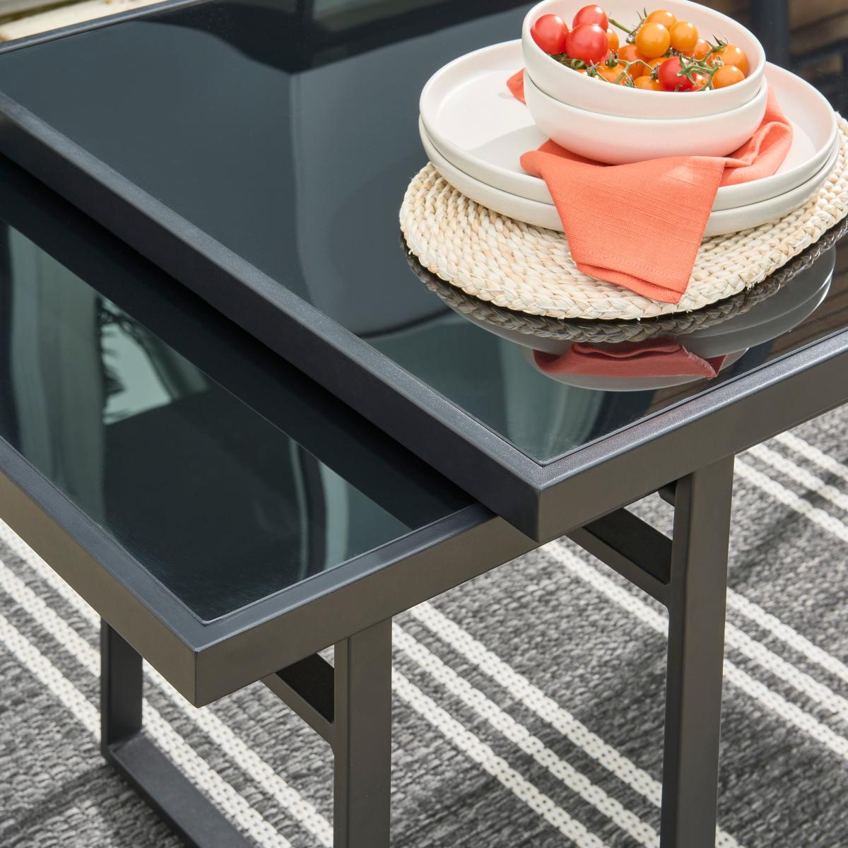 Elements Black Corner Sofa Dining Set Black – image 9