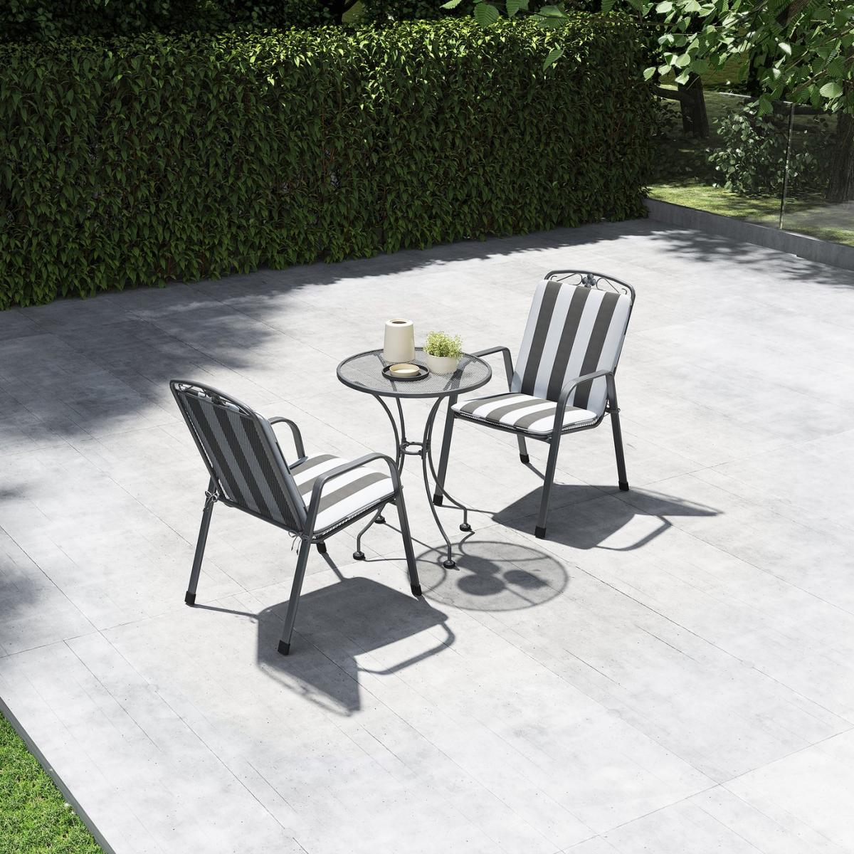 Pacific Savoy 2 Seater Metal Garden Bistro Set with Cushions – image 1