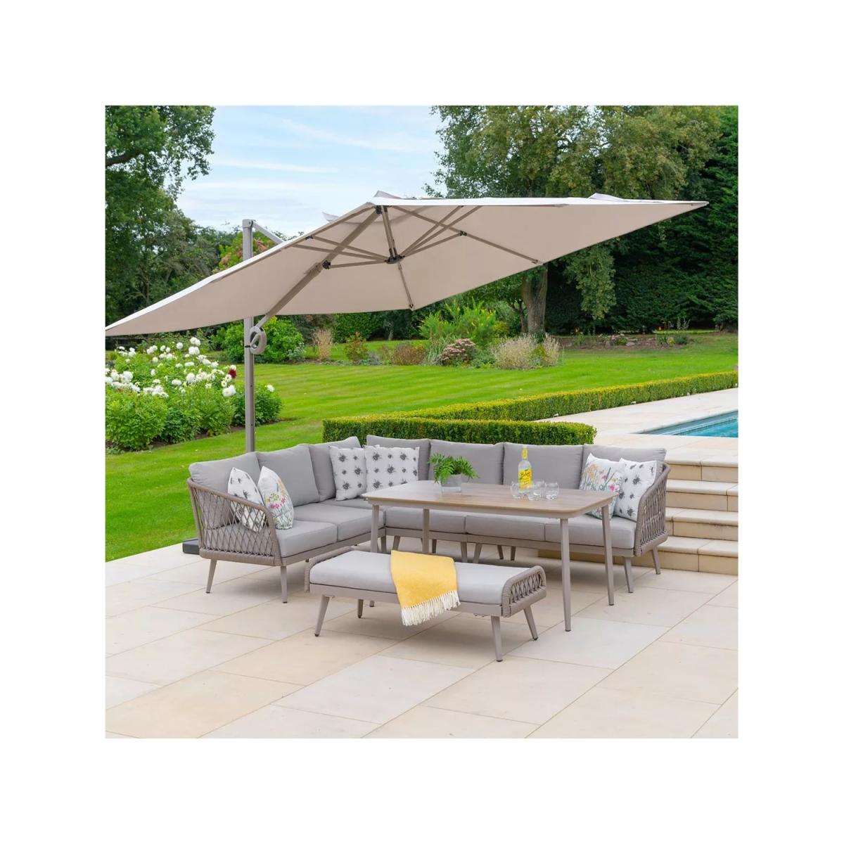 LG Outdoor Sarasota 8-Seater Modular Garden Casual Dining Set, Natural – image 3
