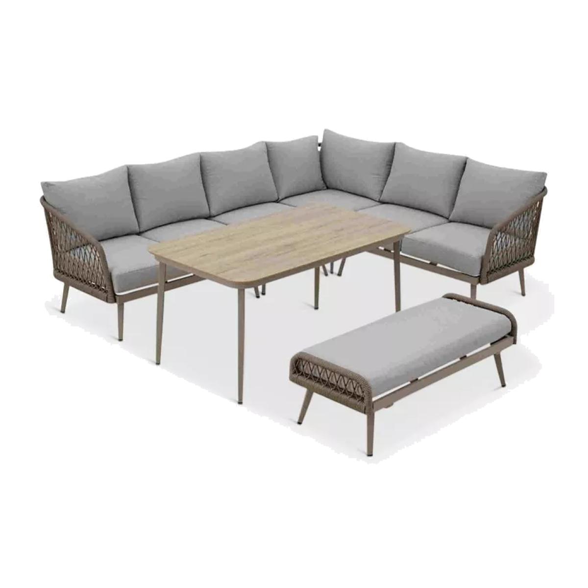 LG Outdoor Sarasota 8-Seater Modular Garden Casual Dining Set, Natural – image 1