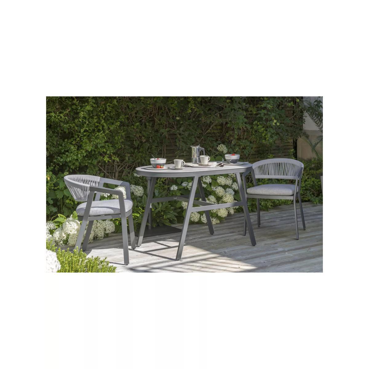 KETTLER Cassis 2-Seater Garden Bistro Table & Chairs Set, Anthracite/Grey – image 2
