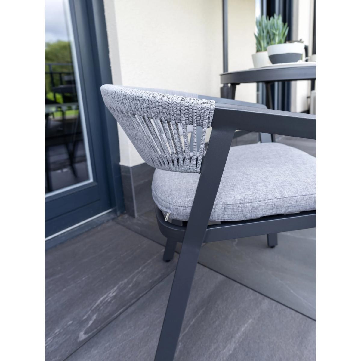 KETTLER Cassis 2-Seater Garden Bistro Table & Chairs Set, Anthracite/Grey – image 3