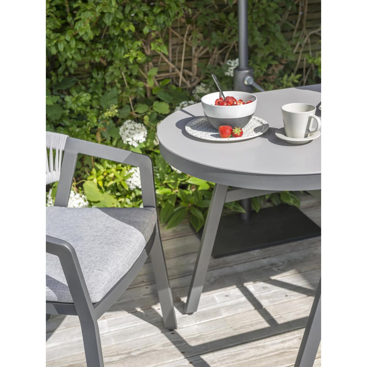 KETTLER Cassis 2-Seater Garden Bistro Table & Chairs Set, Anthracite/Grey – image 4
