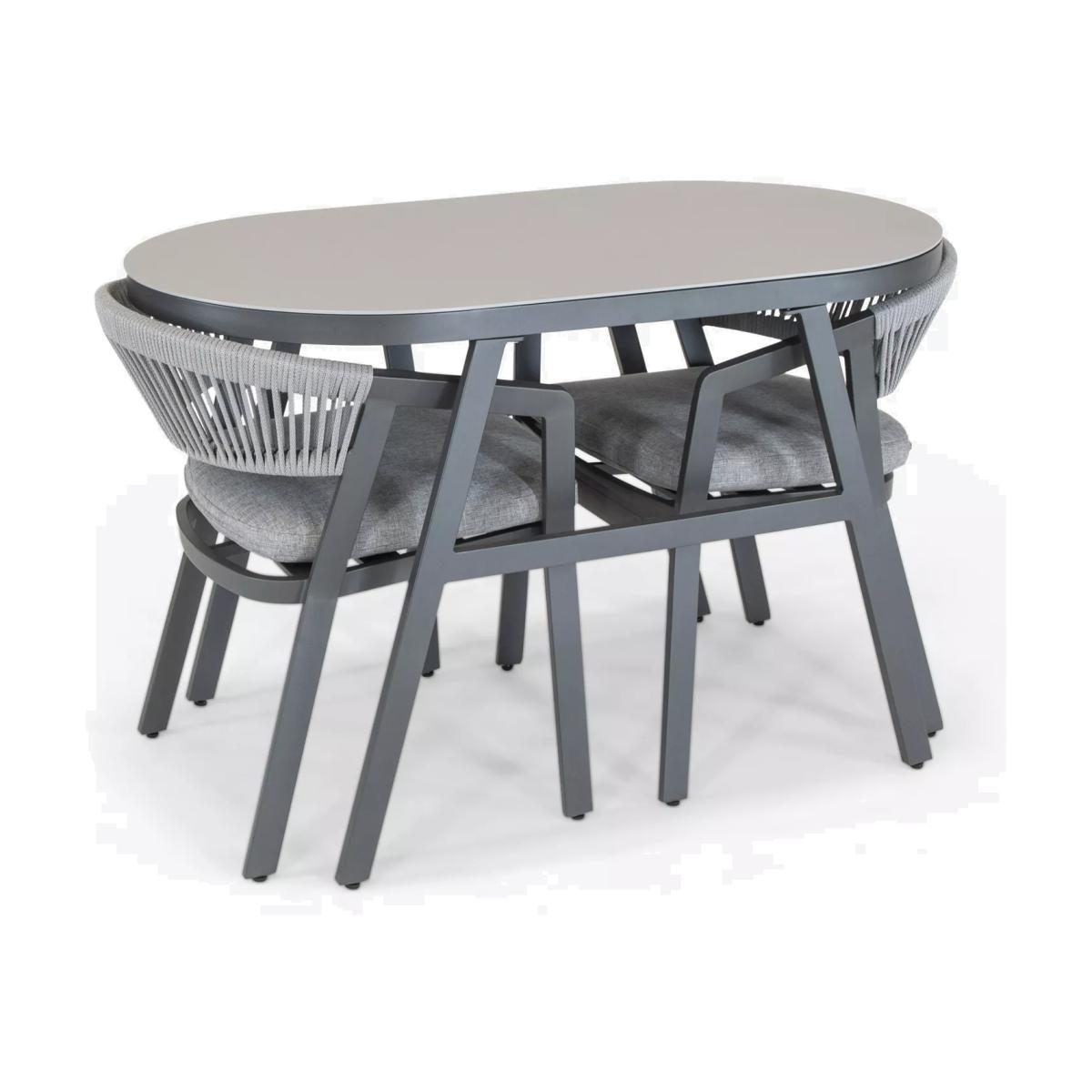 KETTLER Cassis 2-Seater Garden Bistro Table & Chairs Set, Anthracite/Grey – image 1