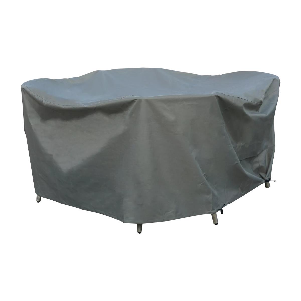 Bramblecrest Rattan 4-Seater Round Dining Set Weathersure Water Repellent Garden Furniture Covers, Khaki – image 1