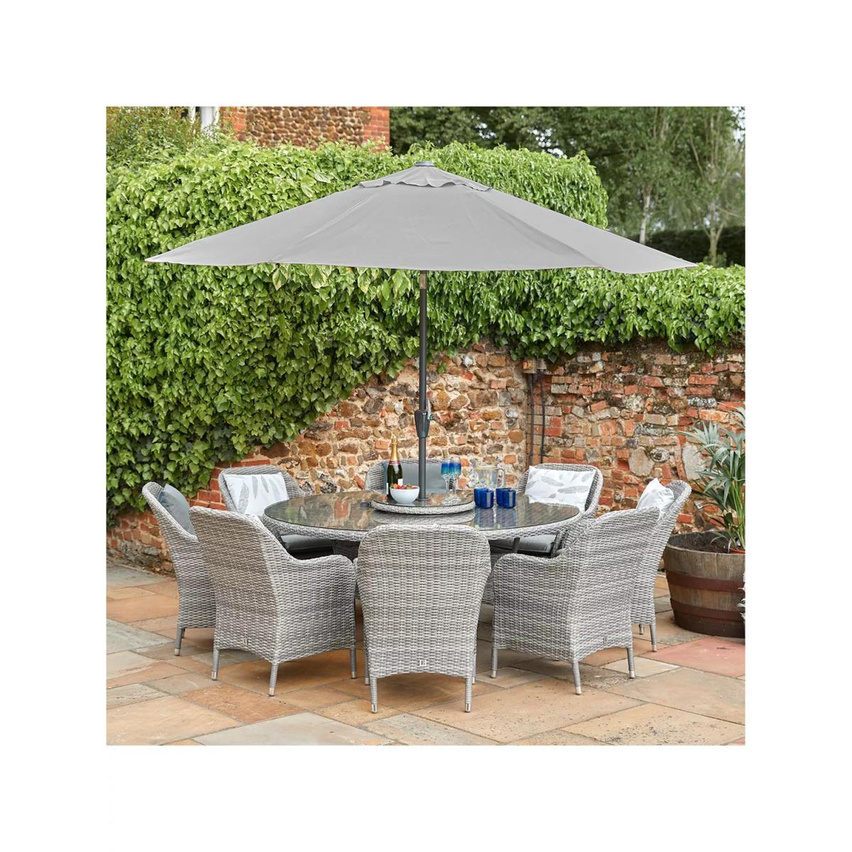 LG Outdoor Monte Carlo 8-Seater Round Garden Dining Table & Chairs Set – image 2