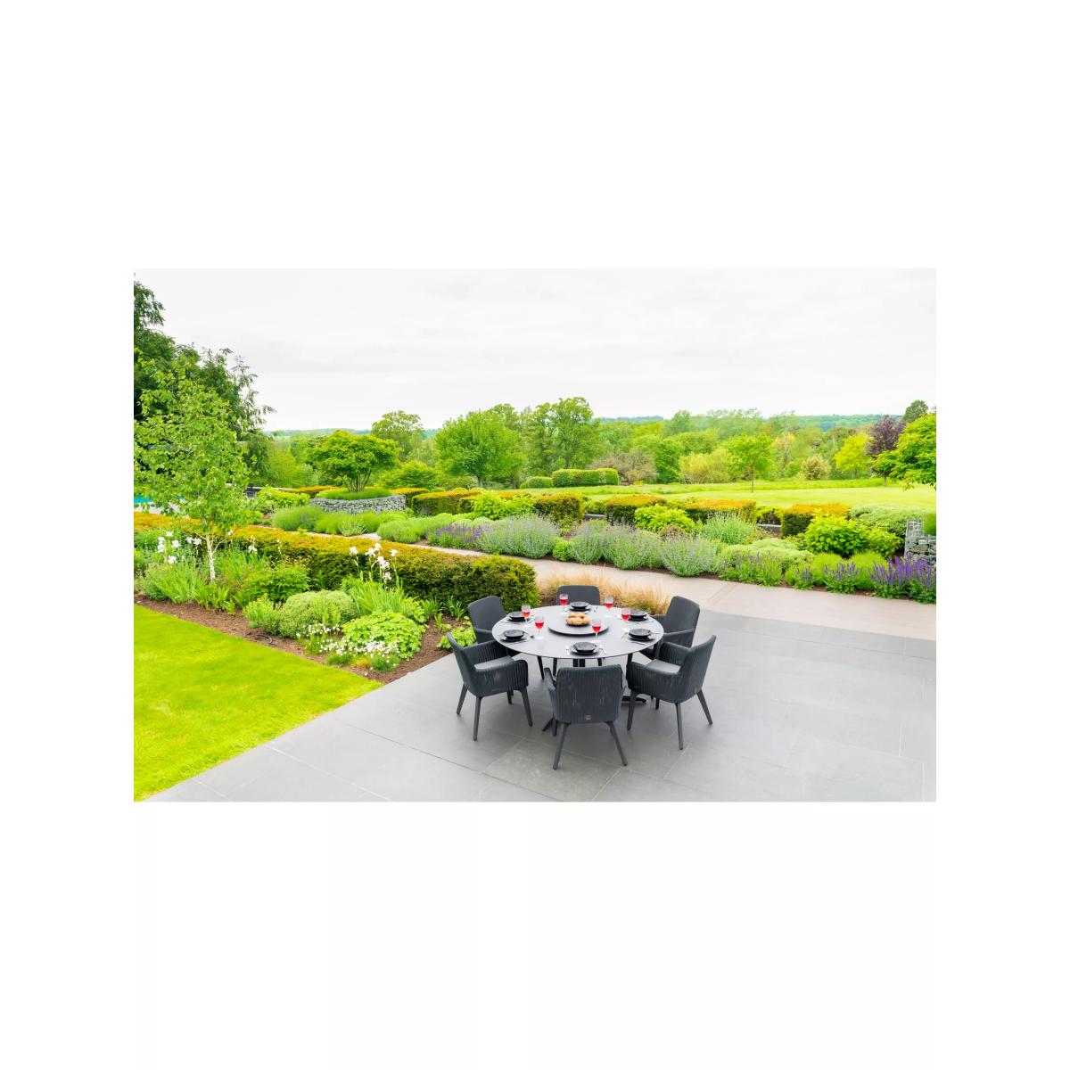 4 Seasons Outdoor Lisboa & Embrace 6-Seater Garden Dining Set with Lazy Susan, Anthracite – image 7