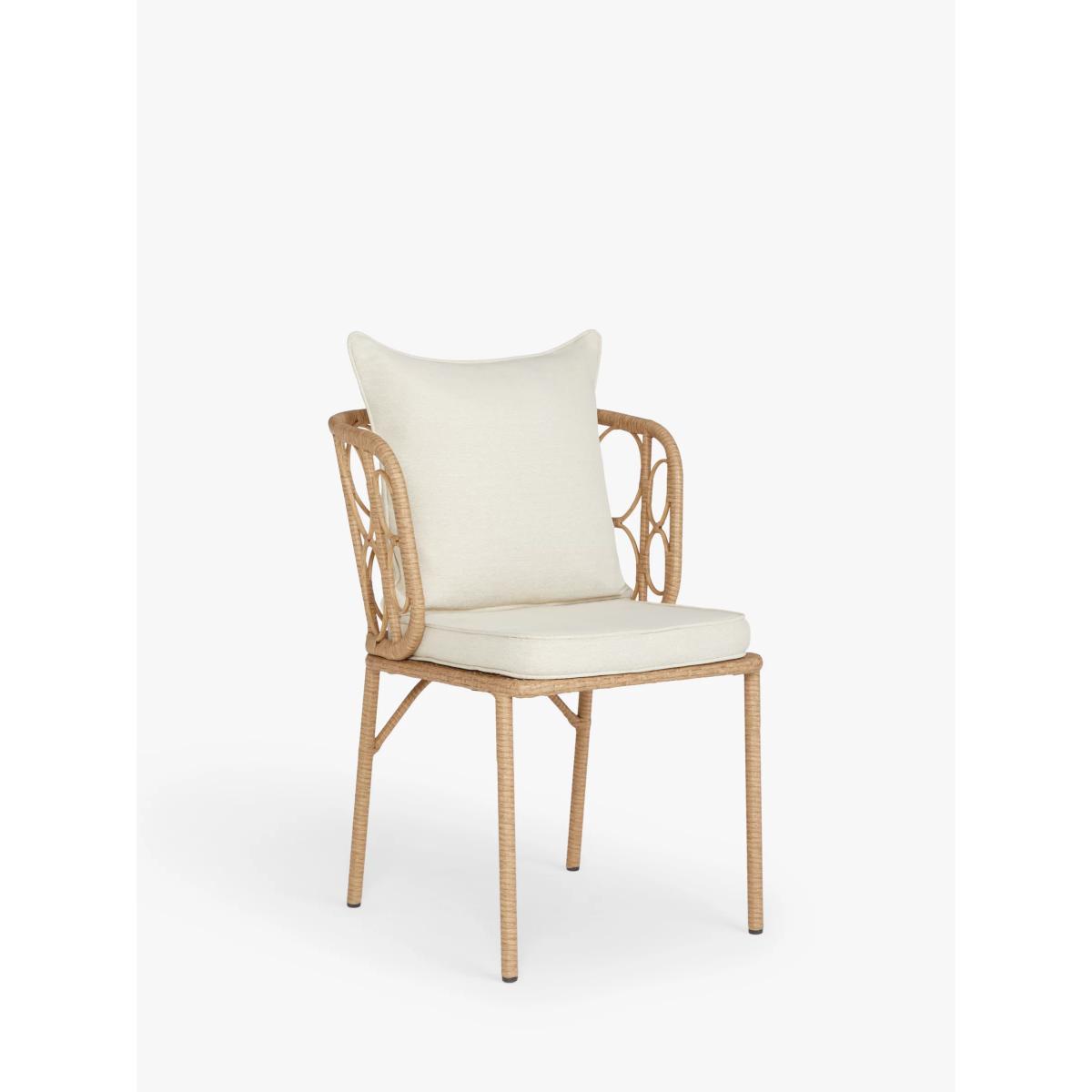 John Lewis Infinity Cane 4-Seater Round Garden Dining Table & Chairs Set, Natural – image 4