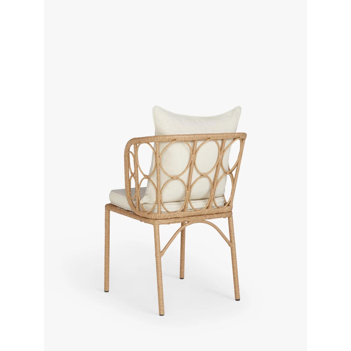 John Lewis Infinity Cane 4-Seater Round Garden Dining Table & Chairs Set, Natural – image 7