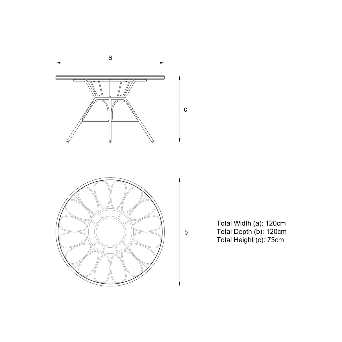 John Lewis Infinity Cane 4-Seater Round Garden Dining Table & Chairs Set, Natural – image 9
