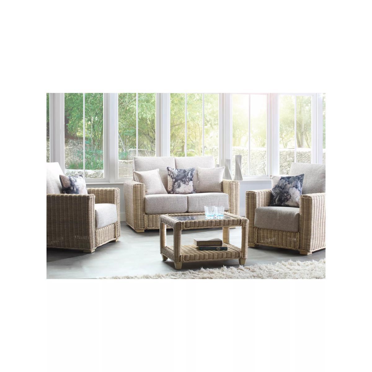 Desser Burford Rattan 4-Seater Lounging Table & Chairs Set, Natural – image 2