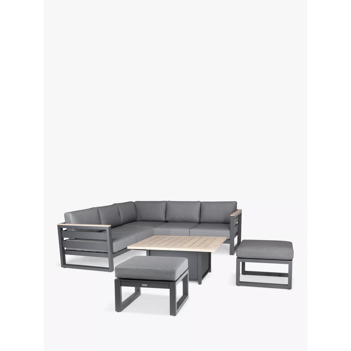 KETTLER Elba Grande 6-Seater Garden Casual Dining Set, FSC-Certified (Teak Wood), Grey/Natural – image 2