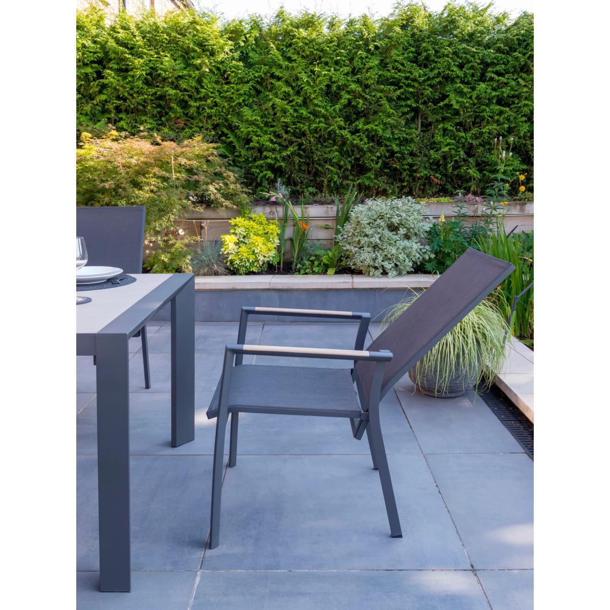 KETTLER Surf Active 6-Seater Garden Dining Table & Reclining Chairs Set, Grey – image 6