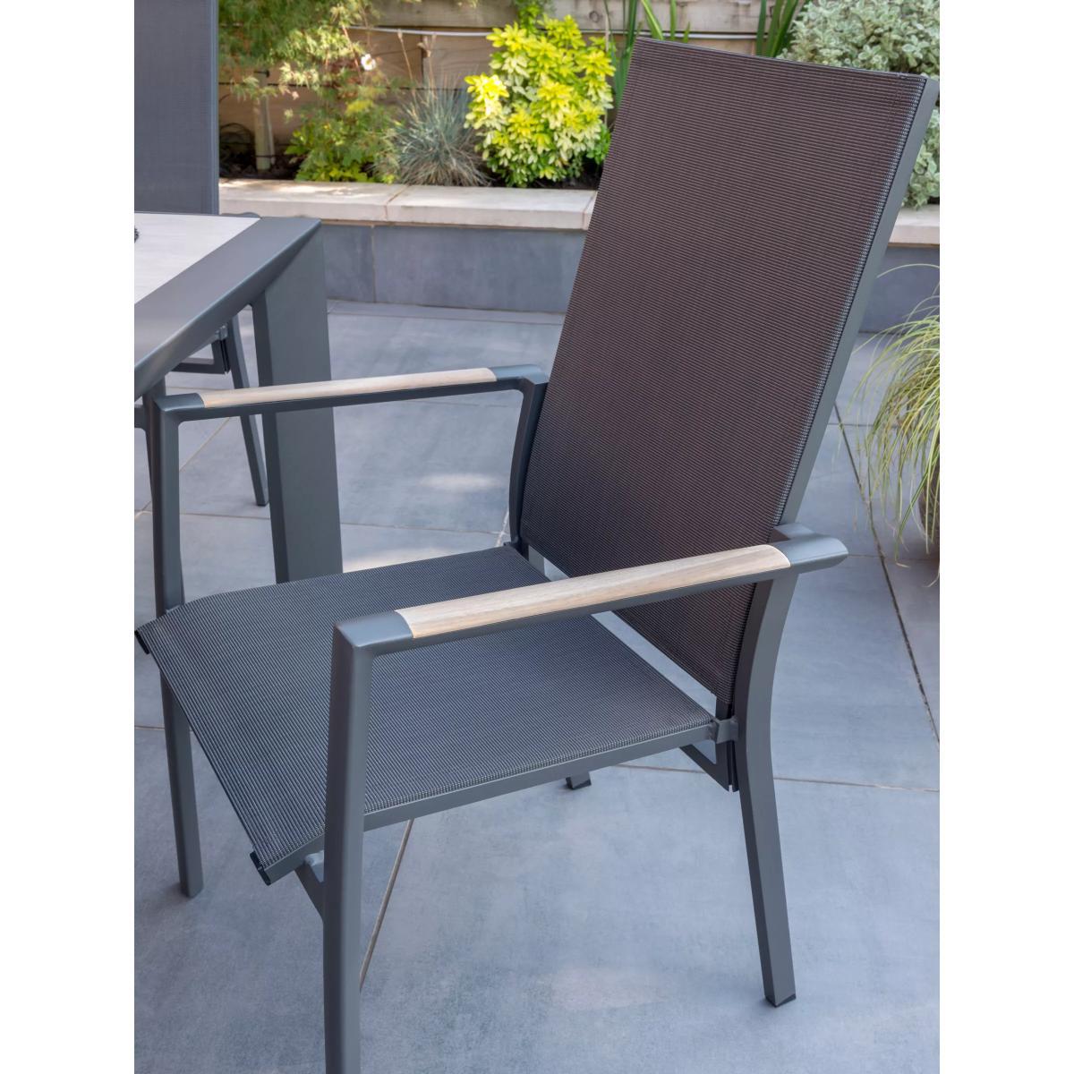 KETTLER Surf Active 6-Seater Garden Dining Table & Reclining Chairs Set, Grey – image 8