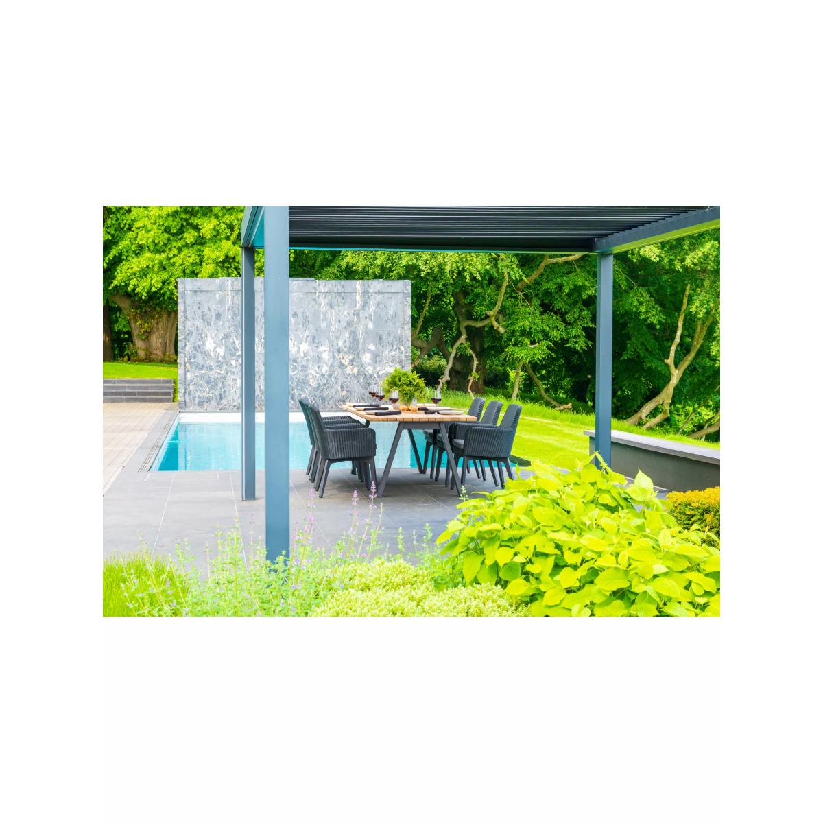 4 Seasons Outdoor Lisboa & Ambassador 6-Seater Garden Dining Set, FSC-Certified (Teak Wood), Anthracite/Natural – image 6