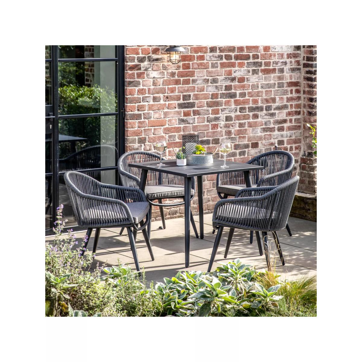 Gallery Direct Moro 4-Seater Garden Dining Table & Chairs Set, Grey – image 2