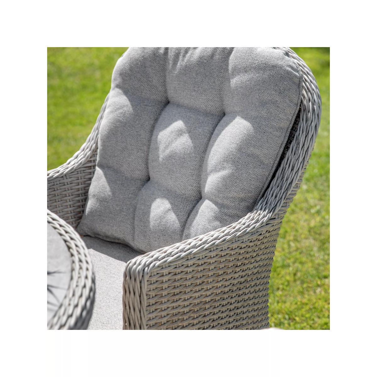 Gallery Direct Holton 4-Seater Round Garden Dining Table & Chairs Set, Natural/Stone – image 4