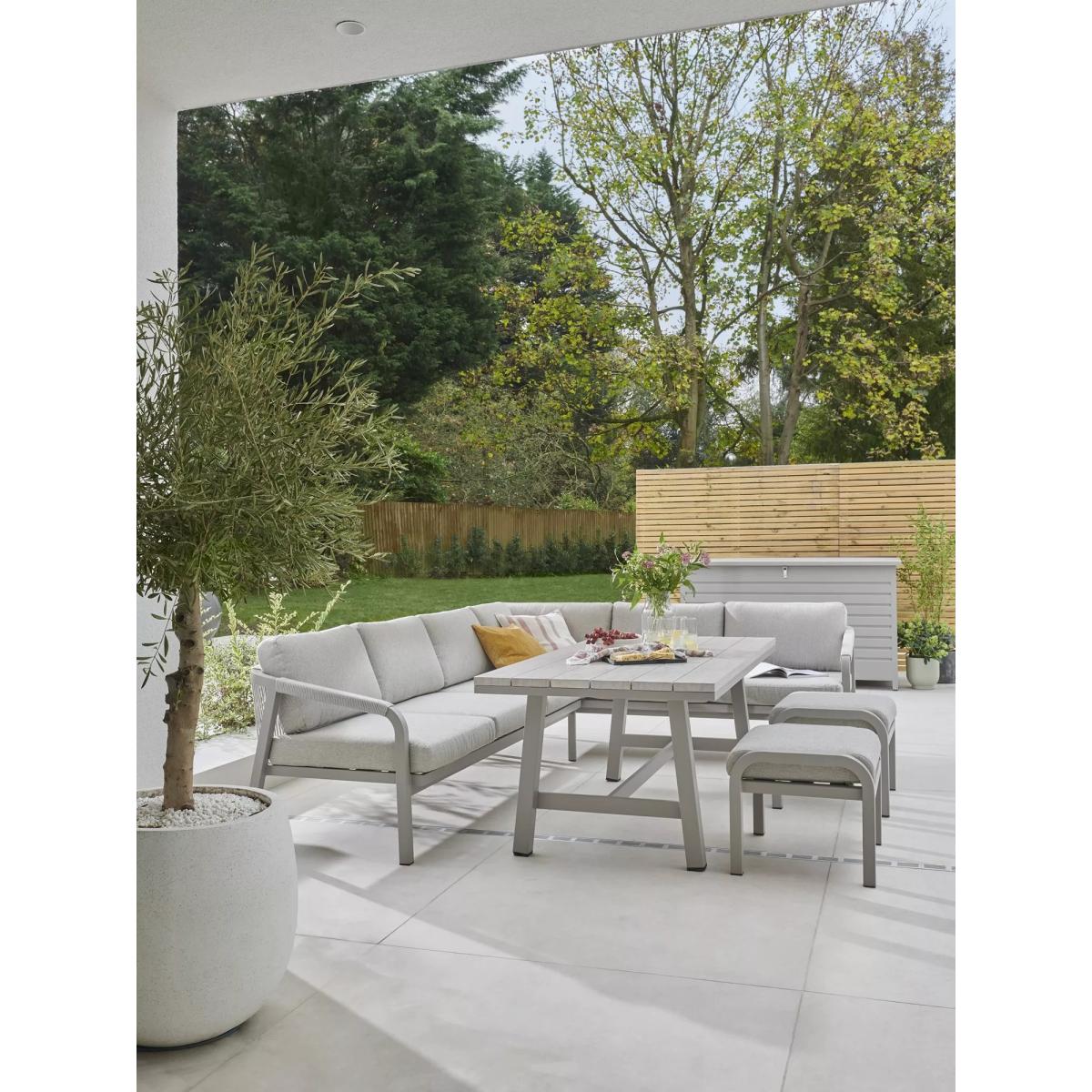 KETTLER Como 6-Seater Corner Garden Lounge & Casual Dining Set, Pebble – image 2