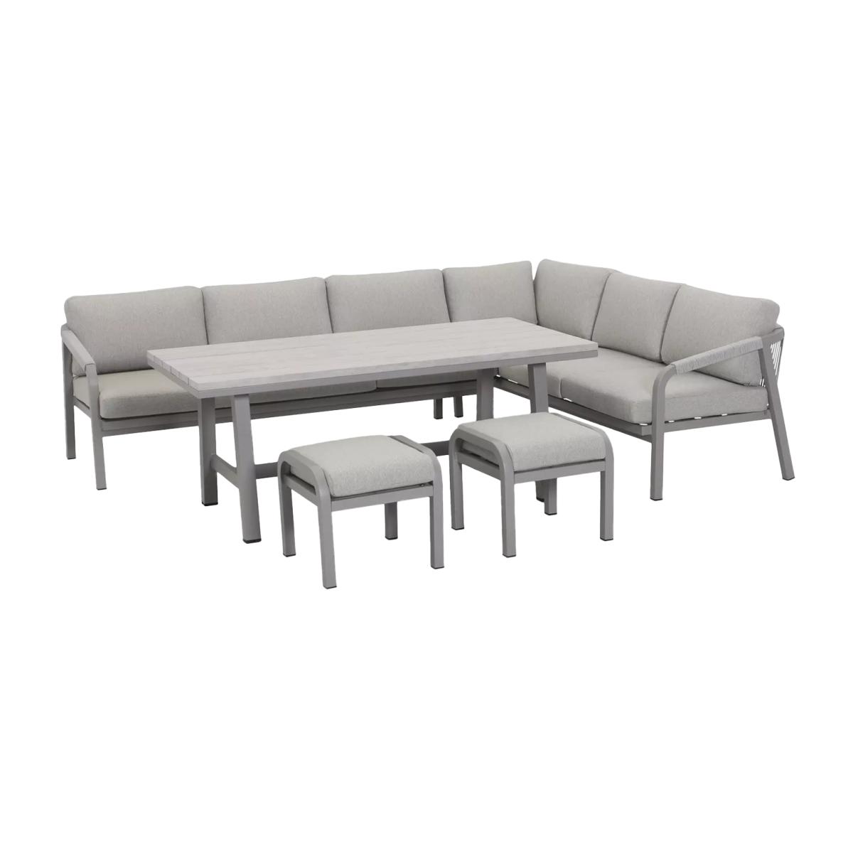 KETTLER Como 6-Seater Corner Garden Lounge & Casual Dining Set, Pebble – image 1