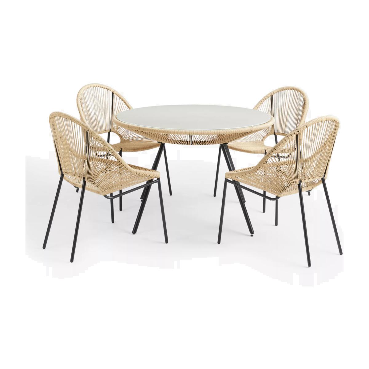 John Lewis Salsa 4-Seater Round Garden Dining Table & Chairs Set – image 1