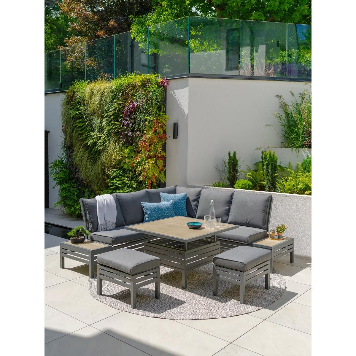 LG Outdoor Monza 7-Seater Modular Garden Dining Set with Adjustable Height Table, Grey – image 2