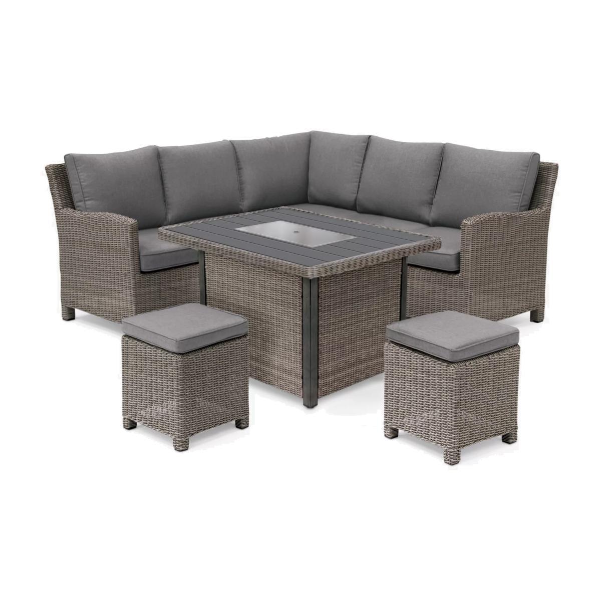 KETTLER Palma 7-Seat Mini Corner Garden Casual Dining Table & Chairs Set with Firepit – image 1