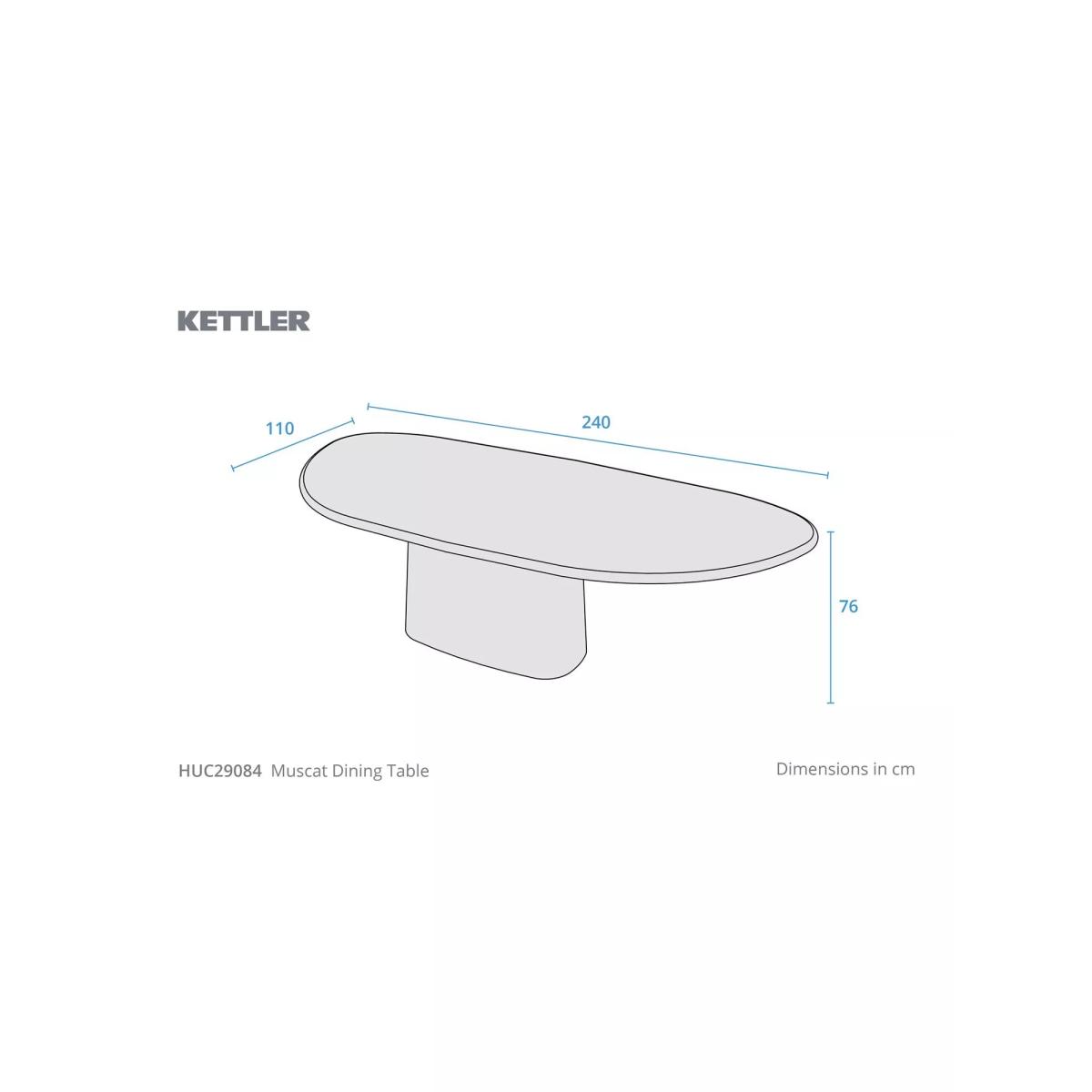 KETTLER Palm 6-Seater Oval Muscat Garden Dining Table & Chairs Set – image 5