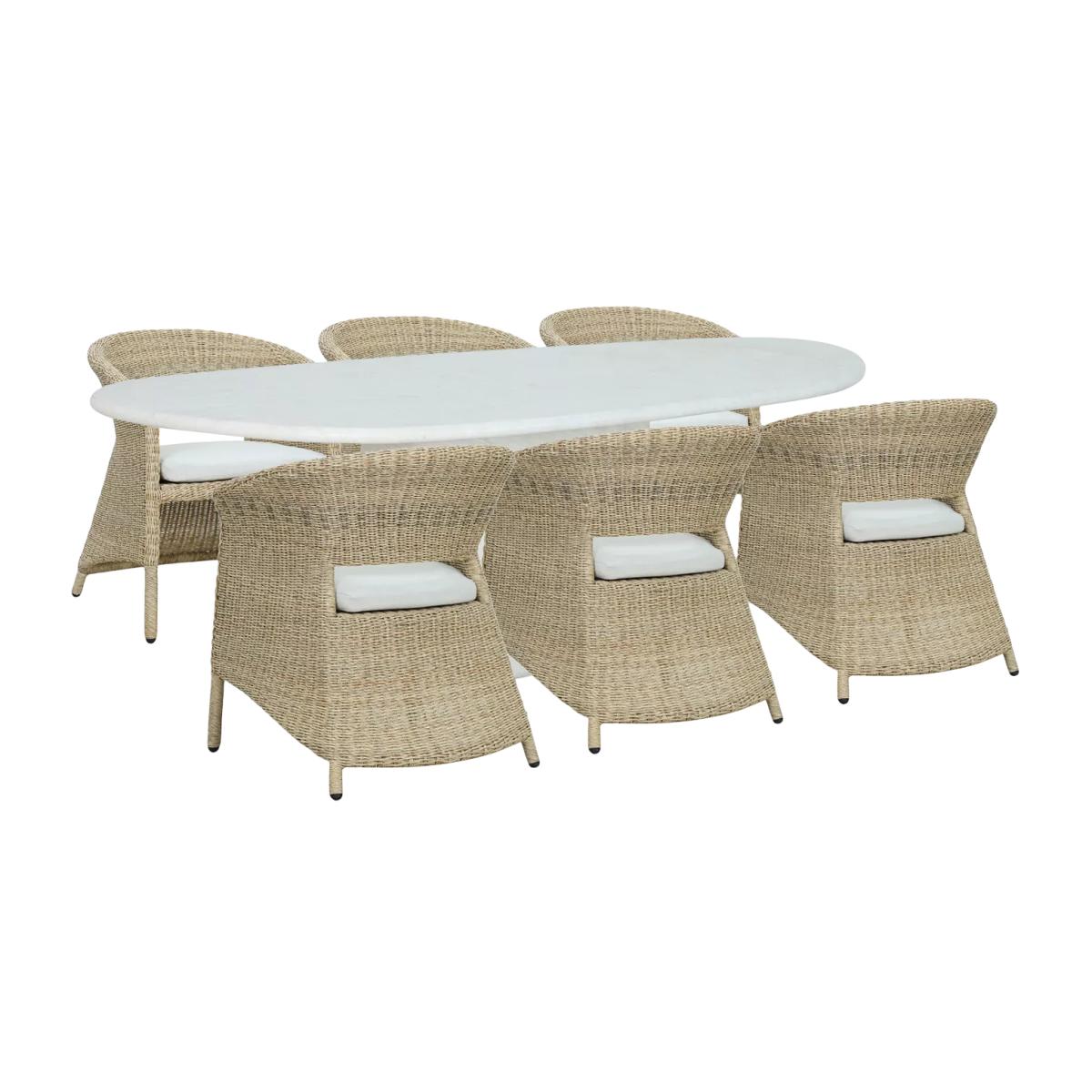 KETTLER Palm 6-Seater Oval Muscat Garden Dining Table & Chairs Set – image 1