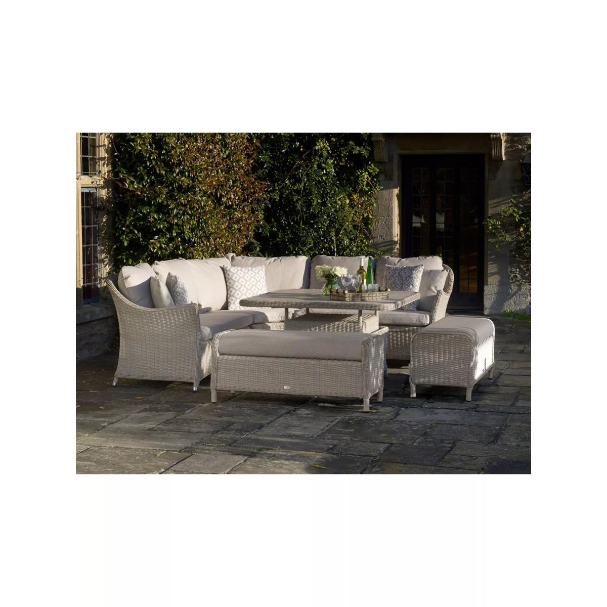 Bramblecrest Monterey 8-Seater Corner Garden Casual Dining Set with Height Adjustable Square Table, Sandstone – image 3