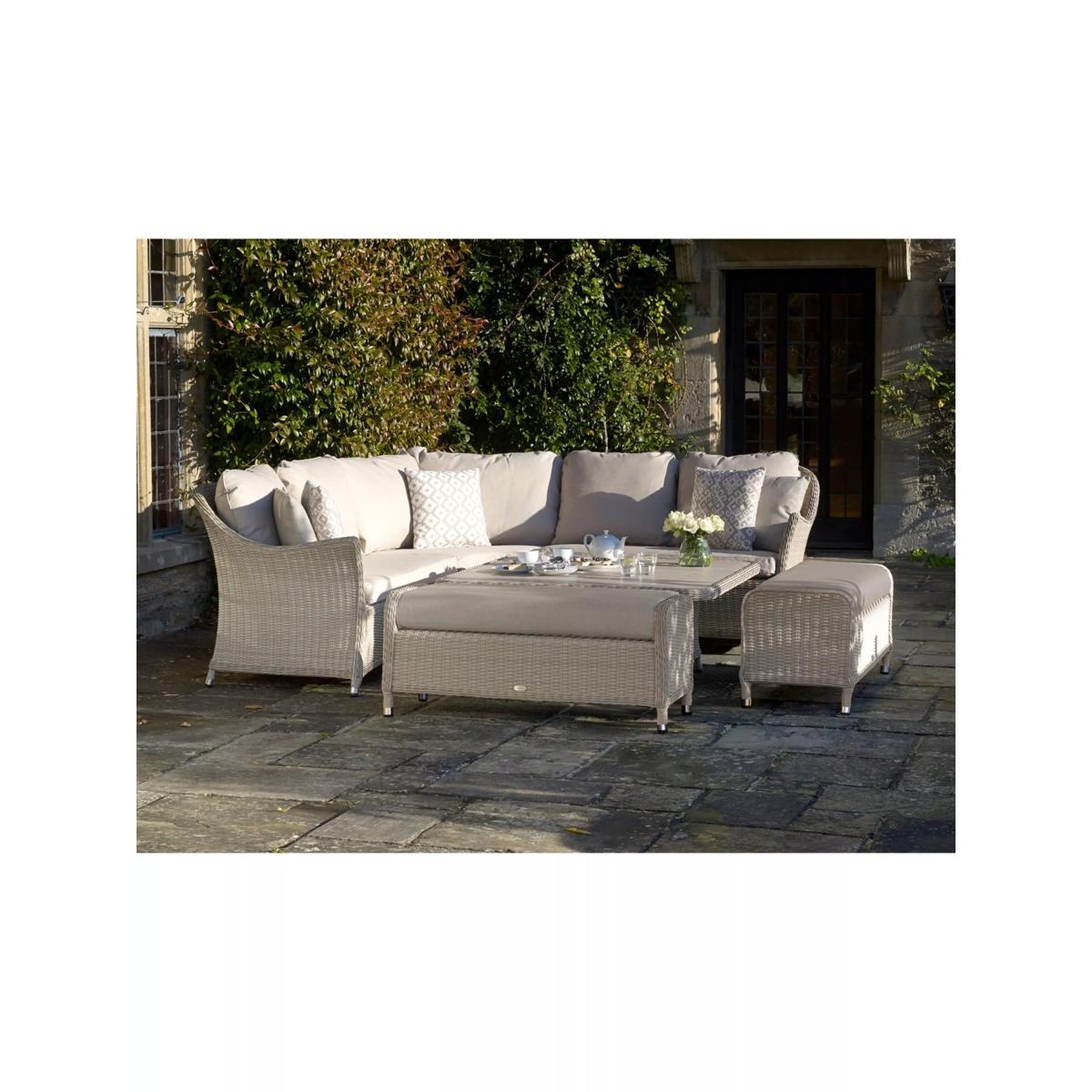 Bramblecrest Monterey 8-Seater Corner Garden Casual Dining Set with Height Adjustable Square Table, Sandstone – image 4