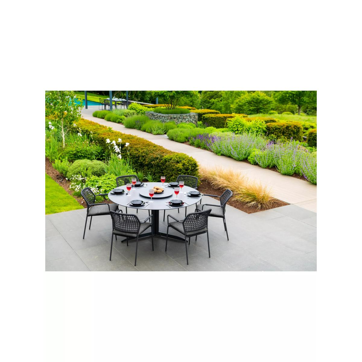 4 Seasons Outdoor Barista & Embrace 6-Seater Garden Dining Set with Lazy Susan, Anthracite – image 6
